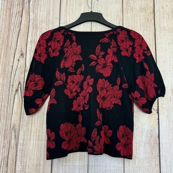 Liz Claiborne Womens Crew Neck Elbow Floral Pullover Sweater size Small - Picture 5 of 12